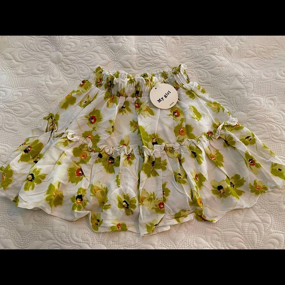 NWT My Girl floral print mini skirt